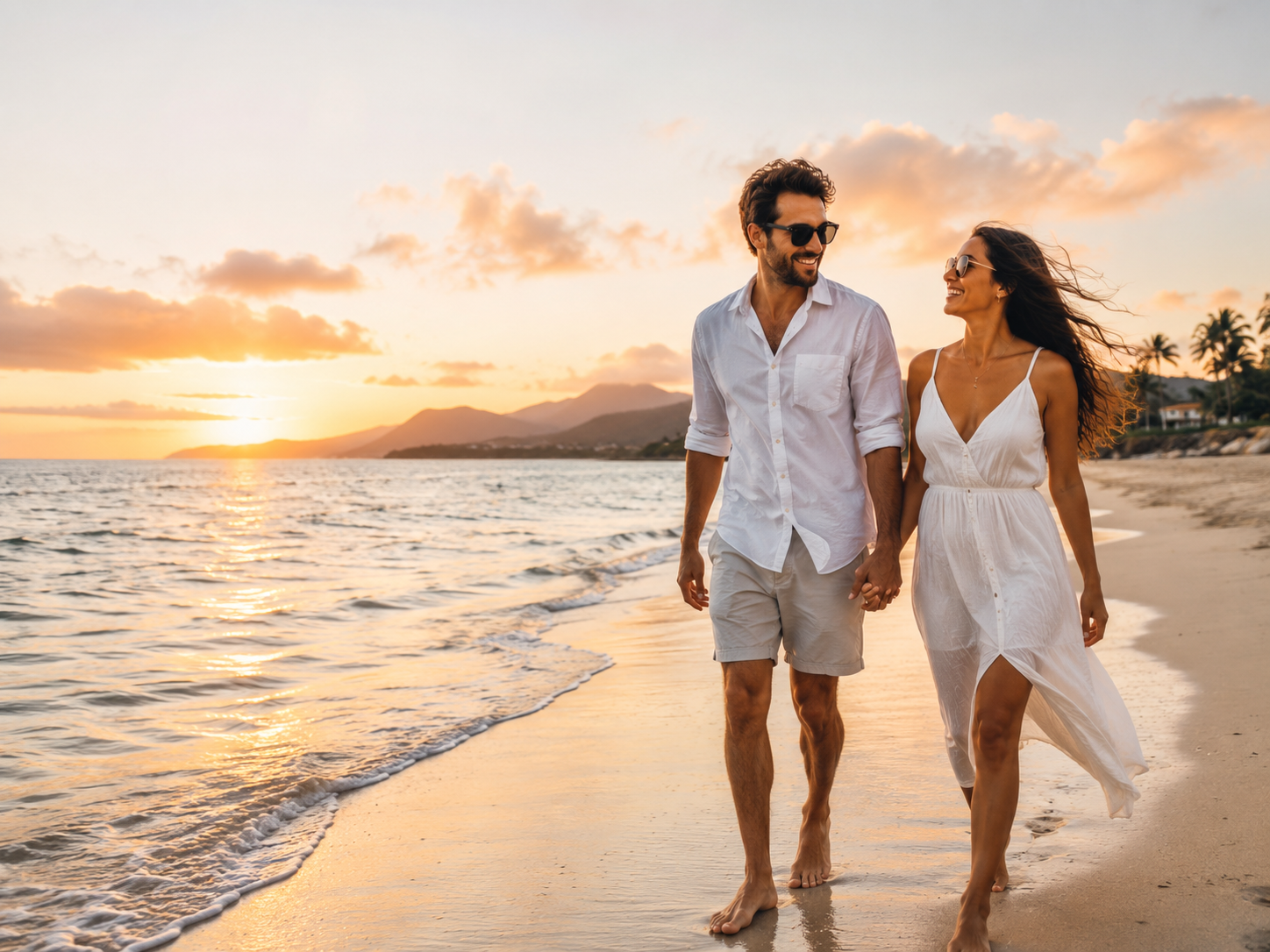 Prompt-Vorschau für Beach Travel Couple Photo