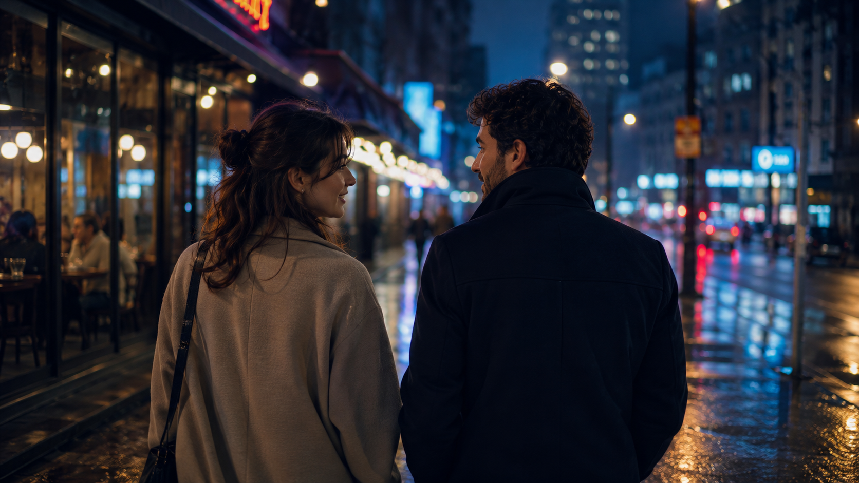 Prompt-Vorschau für City Night Date Photo