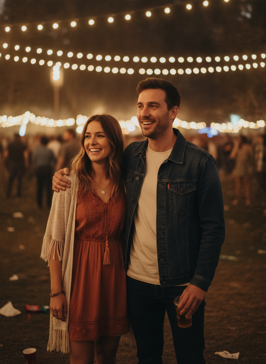 Prompt-Vorschau für Festival Couple Portrait