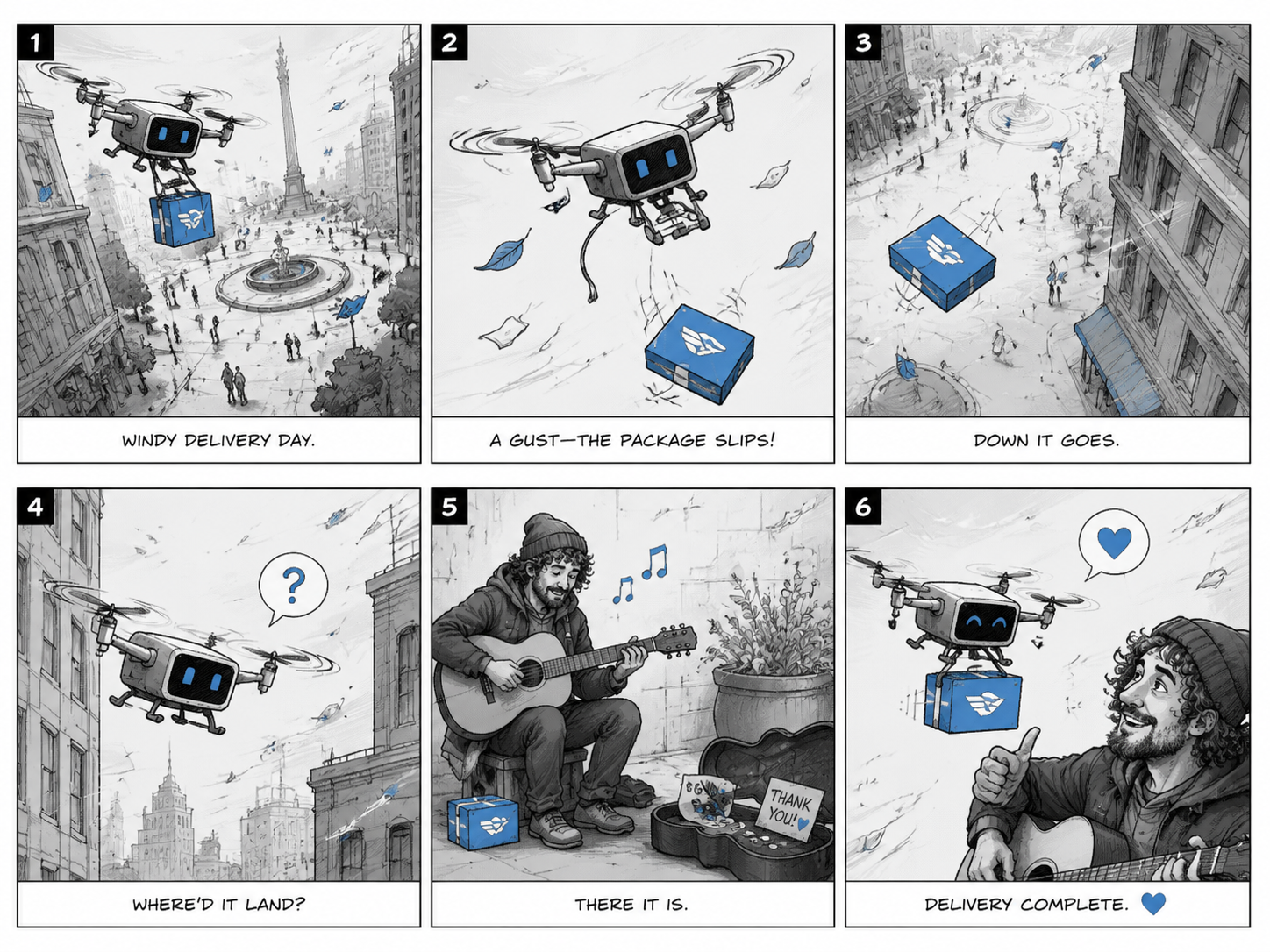 Six-Panel Storyboard Page prompt preview