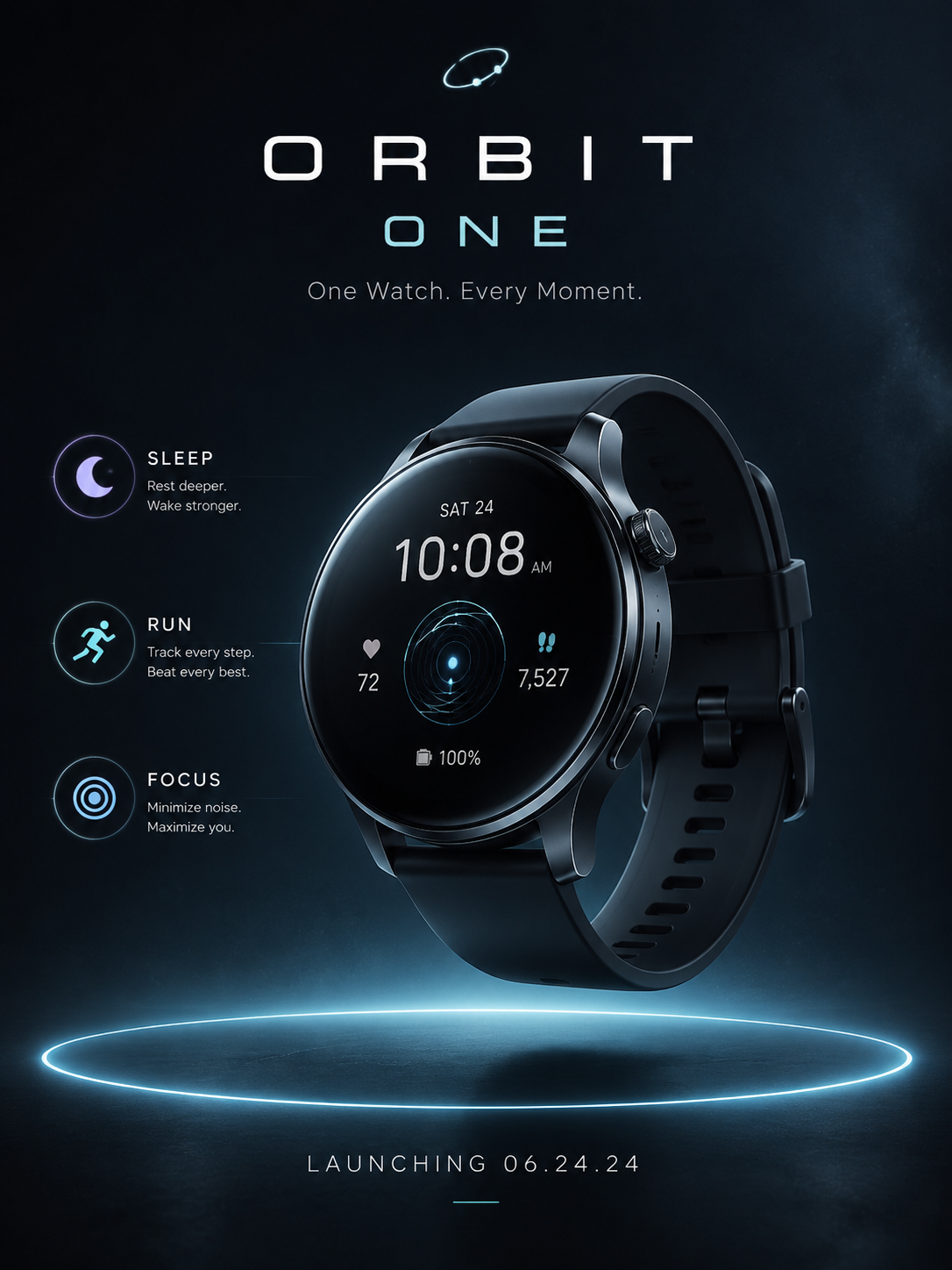 Smartwatch Launch Poster prompt preview